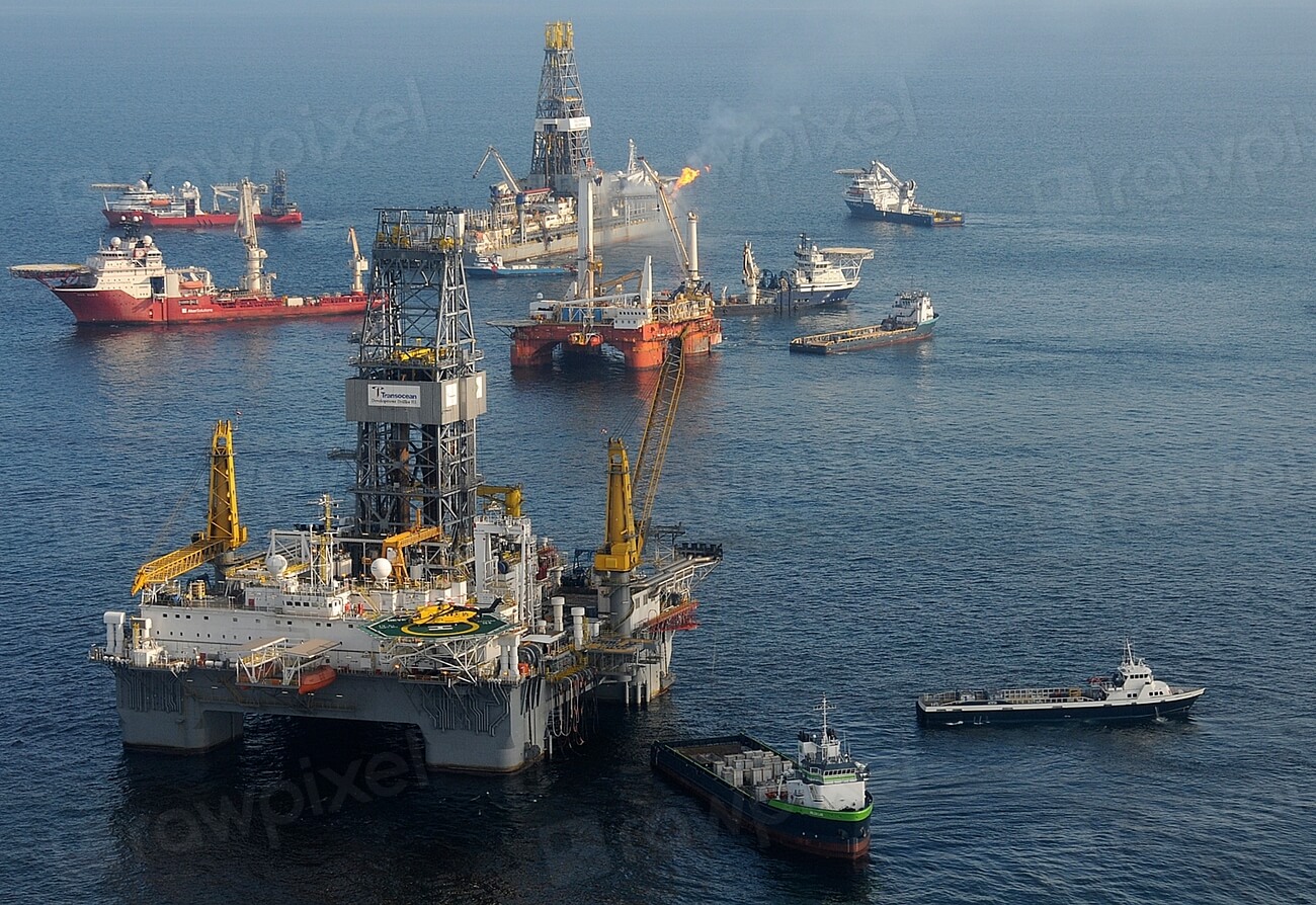 From foreground, the mobile offshore